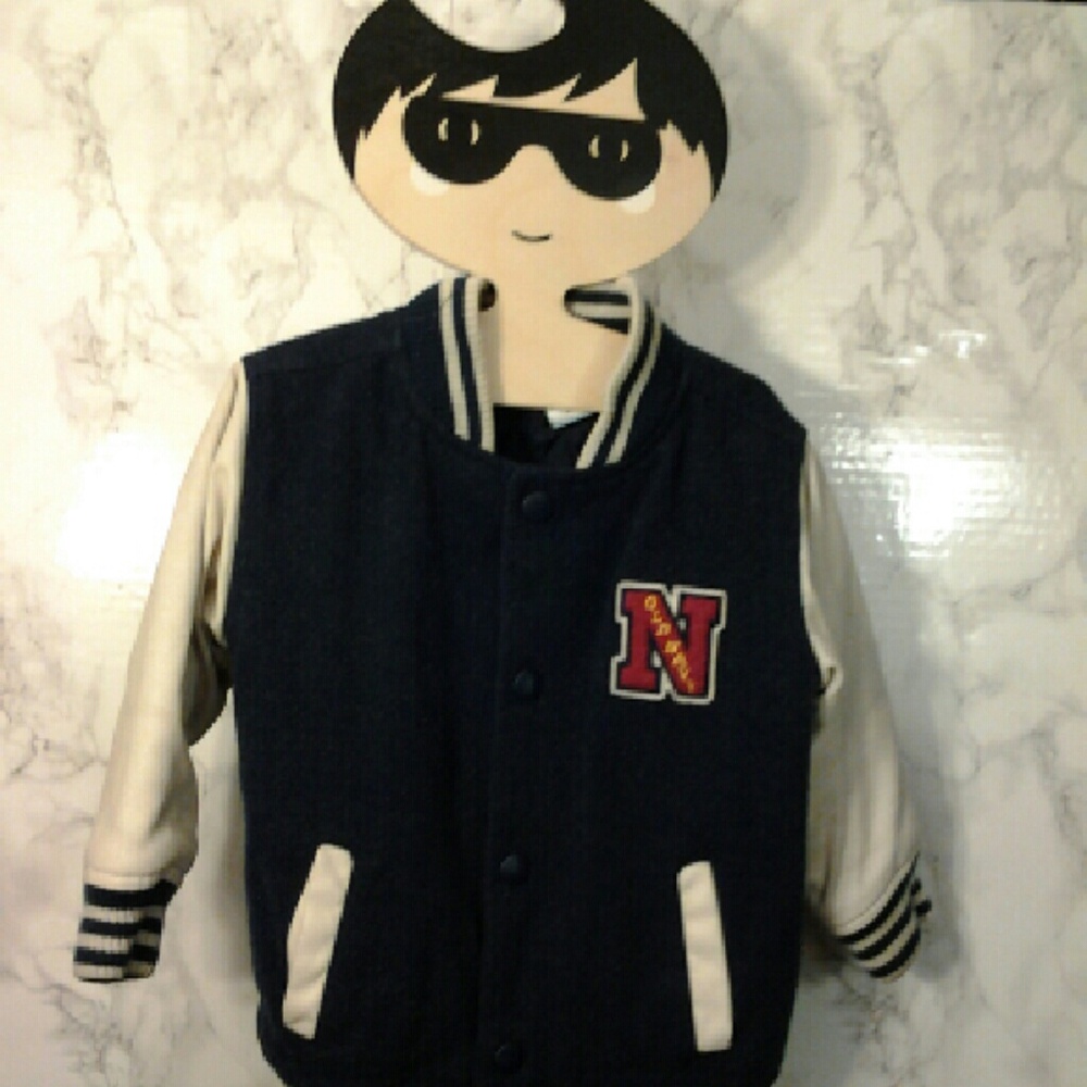 Old Navy blue Child Baseball Letterman Jacket 2T